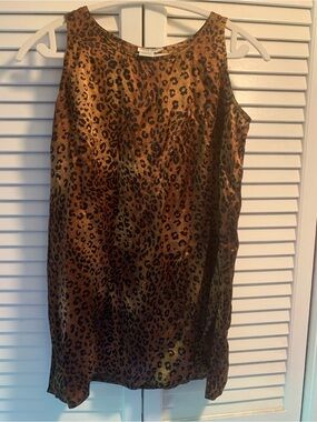 Special Editions by V. LeV 100% Silk Leopard Print Shift Dress – Size Medium